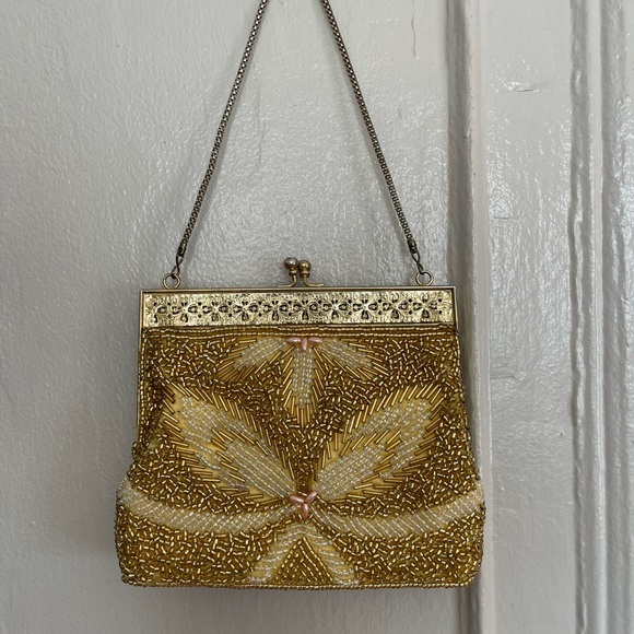 Vintage gold beaded small purse - Picture 4 of 6